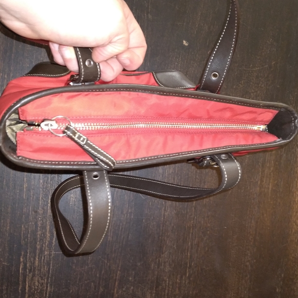 Coach Red Fabric and Leather Bucket Handbag - Picture 6 of 8